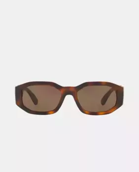 Солнцезащитные очки с геометрическим рисунком цвета гаваны Versace, коричневый