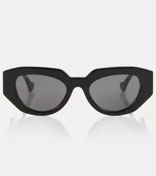 Солнцезащитные очки с геометрическим рисунком Gucci, черный