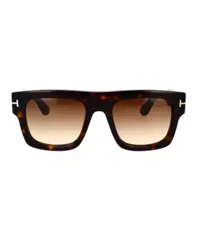 Солнцезащитные очки с геометрическим рисунком и логотипом в виде буквы Т Tom Ford, коричневый