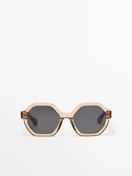 Солнцезащитные очки с геометрическим рисунком Massimo Dutti, розовый