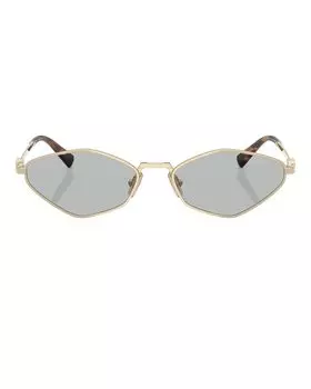 Солнцезащитные очки с геометрическим рисунком Miu Miu, золотой