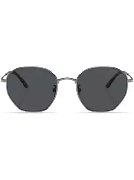 Солнцезащитные очки с геометрической оправой и тонированными линзами GIORGIO ARMANI, серый