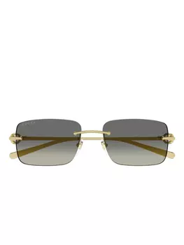 Солнцезащитные очки с градиентной оправой прямоугольной формы Gucci Eyewear, золотой