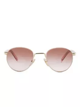 Солнцезащитные очки с гравировкой логотипа Prada Eyewear, золотой