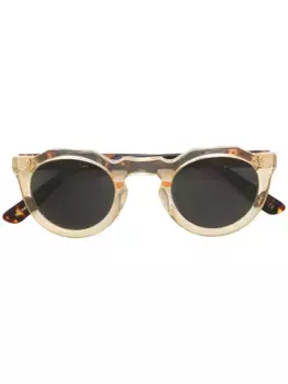 Солнцезащитные очки с круглой оправой Lesca, коричневый