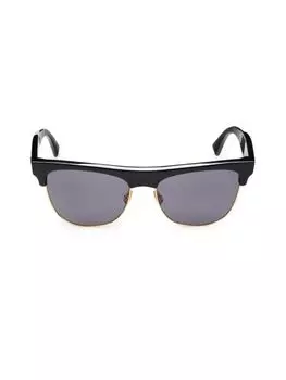Солнцезащитные очки с линией бровей 55MM Bottega Veneta, черный
