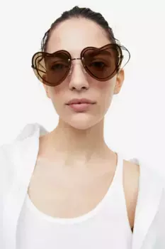 Солнцезащитные очки с линзами в форме сердца H&M, коричневый