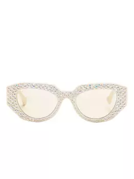 Солнцезащитные очки с логотипом Double G Gucci Eyewear, нейтральный