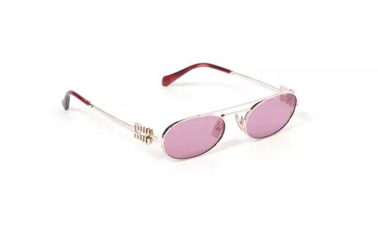 Солнцезащитные очки с логотипом и овальной оправой MIU MIU