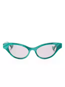 Солнцезащитные очки с логотипом Interlocking G Gucci Eyewear, зеленый