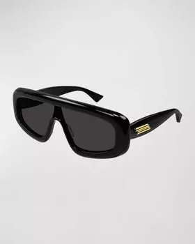 Солнцезащитные очки с логотипом из ацетата Bottega Veneta, цвет Black