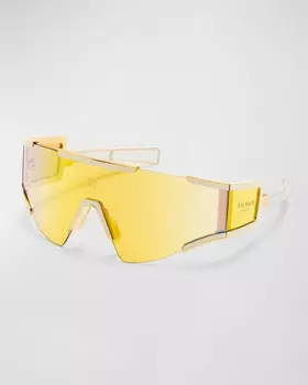 Солнцезащитные очки с логотипом из ацетата и титана Balmain