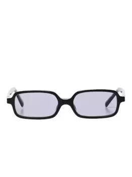 Солнцезащитные очки с логотипом в прямоугольной оправе MIU MIU, черный