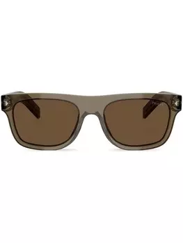 Солнцезащитные очки с металлическим декором Prada Eyewear, коричневый
