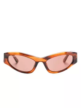 Солнцезащитные очки с оправой-обхватом Balenciaga Eyewear, коричневый