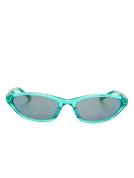 Солнцезащитные очки с оправой-обхватом Balenciaga Eyewear, зеленый