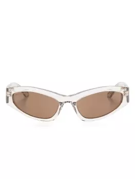 Солнцезащитные очки с оправой-обхватом Balenciaga Eyewear, коричневый
