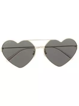 Солнцезащитные очки с оправой в форме сердца Gucci Eyewear, золотистый