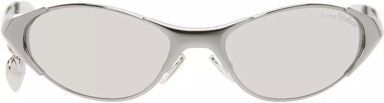 Солнцезащитные очки с подвесками в металлической оправе Gunmetal Acne Studios, Antique silver