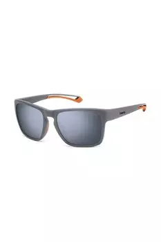 Солнцезащитные очки с поляризационными и зеркальными линзами Polaroid, серый