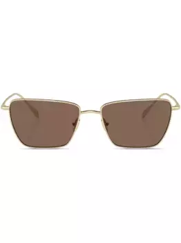 Солнцезащитные очки с прямоугольной оправой и тонированными линзами GIORGIO ARMANI, золотой
