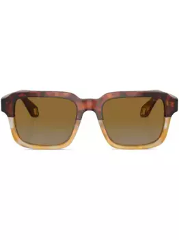 Солнцезащитные очки с прямоугольной оправой и тонированными линзами GIORGIO ARMANI, коричневый