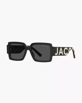 Солнцезащитные очки с ярким логотипом Square Marc Jacobs, черный/белый