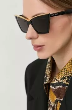 Солнцезащитные очки Saint Laurent, черный