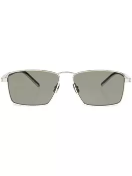 Солнцезащитные очки Saint Laurent Eyewear с гравировкой логотипа, серебряный