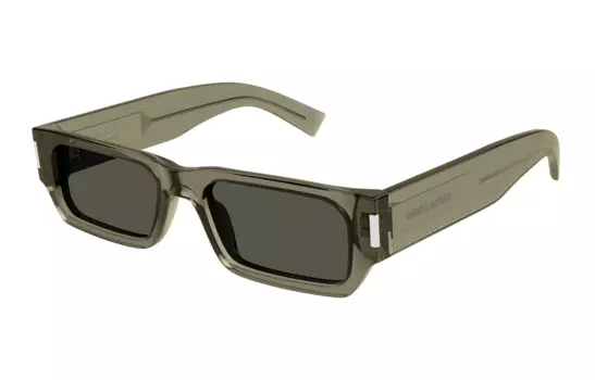 Солнцезащитные очки Saint Laurent прямоугольные, зеленый