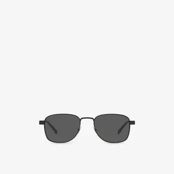 Солнцезащитные очки Saint Laurent SL 741 с прямоугольной металлической оправой, черный
