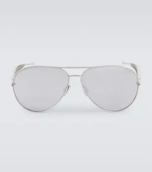 Солнцезащитные очки Sardine Aviator Bottega Veneta, серебряный