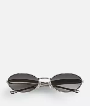 Солнцезащитные очки Sardine овальные Bottega Veneta, серый/серебристый