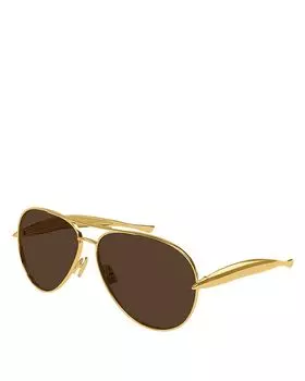 Солнцезащитные очки Sardine Pilot Metal, 64 мм Bottega Veneta, золотой