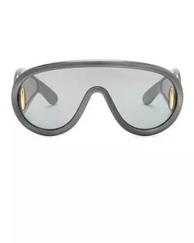 Солнцезащитные очки-щит Loewe, цвет Black & Blue Mirror