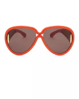 Солнцезащитные очки-щит Loewe, цвет Shiny Orange & Brown