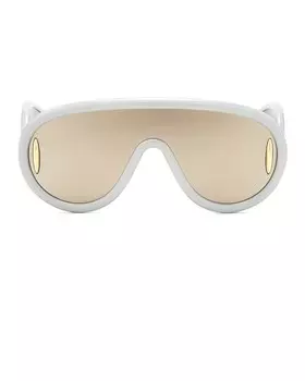 Солнцезащитные очки-щит Loewe, цвет White & Smoke Mirror
