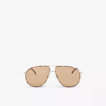 Солнцезащитные очки Schmaltzy в металлической оправе-авиаторе Le Specs, золотой