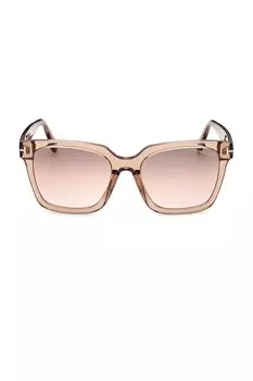 Солнцезащитные очки селби Tom Ford, коричневый