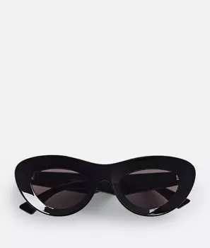 Солнцезащитные очки Sharp «кошачий глаз» Bottega Veneta, черный/серый
