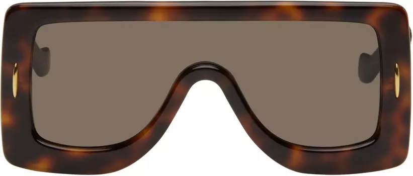 Солнцезащитные очки Shield большого размера коричневого цвета LOEWE