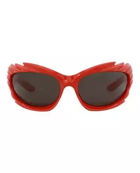 Солнцезащитные очки Shield-Frame Bio Injection Balenciaga, красный/красный/серый