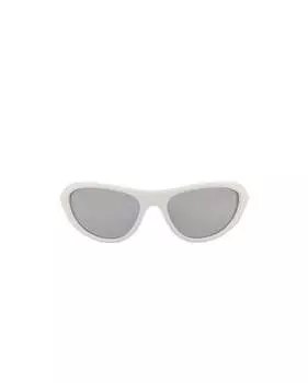 Солнцезащитные очки Shield-Frame Injection Bottega Veneta, белый/белый/серебряный