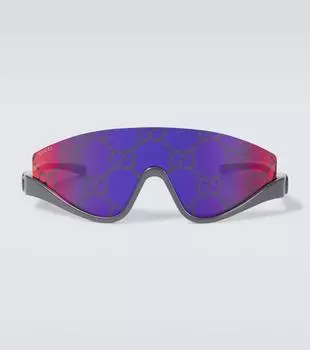 Солнцезащитные очки Shield Gucci, Grey-Grey-Red