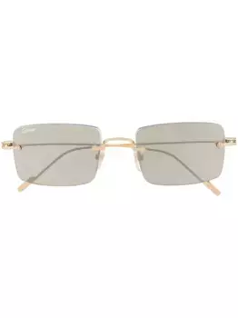 Солнцезащитные очки Signature C de Cartier Precious в прямоугольной оправе Cartier Eyewear, золотой