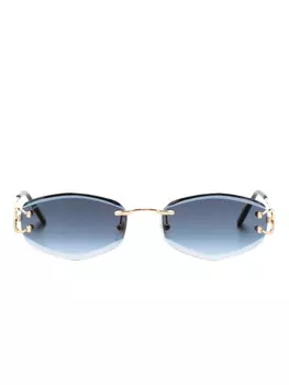 Солнцезащитные очки Signature C в овальной оправе Cartier Eyewear, золотой