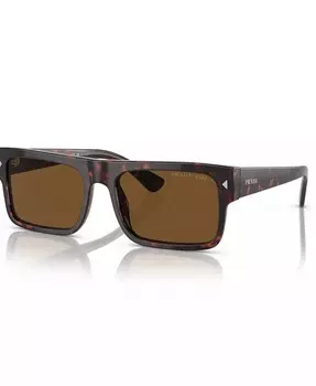 Солнцезащитные очки Signature Rectangular Men's Sunglasses PRADA, коричневый