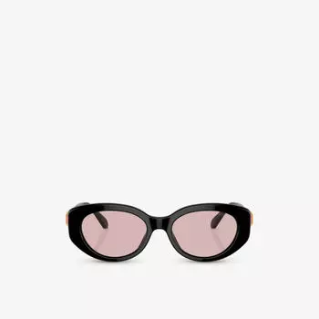 Солнцезащитные очки SK6002 в овальной оправе из ацетата, украшенные драгоценными камнями Swarovski, черный