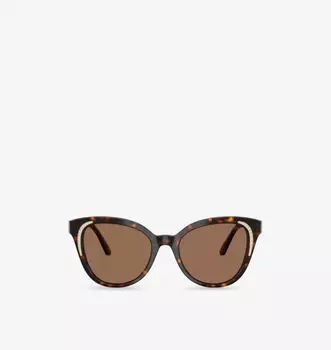 Солнцезащитные очки Sk6031 из ацетата с отделкой в виде бабочки и кристаллами Swarovski, коричневый