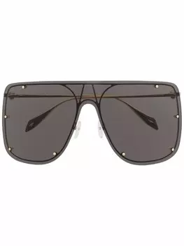 Солнцезащитные очки Skull Mask в массивной оправе Alexander McQueen Eyewear, золотой